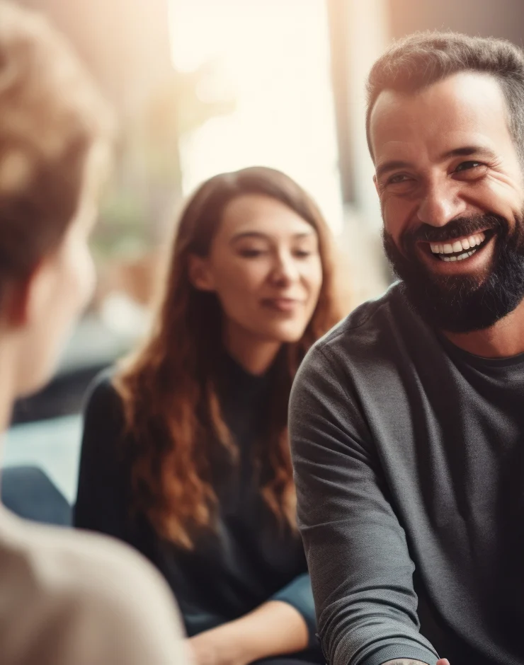 A man smiling while in an Intensive Outpatient Program in NJ
