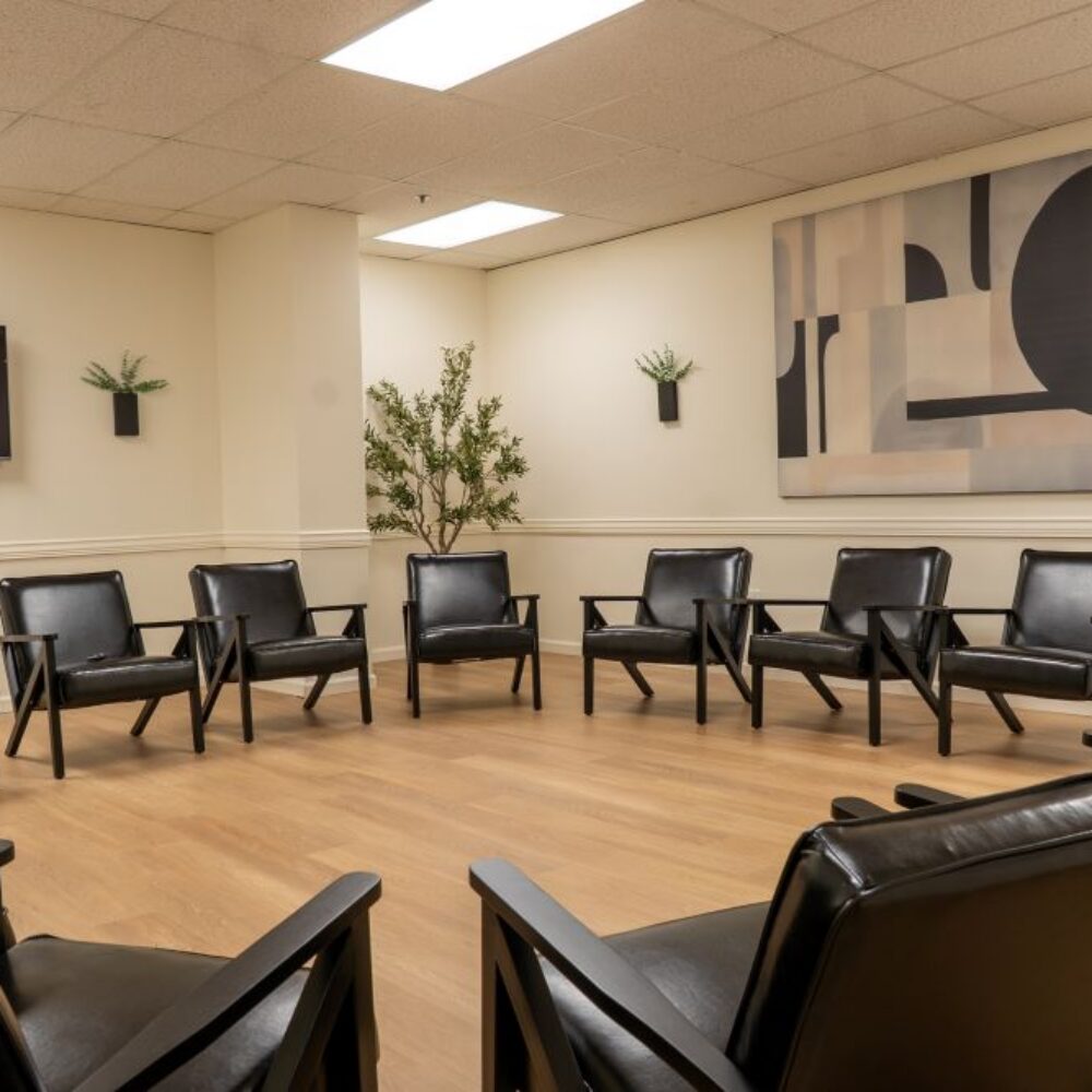 Seats arranged in a circle at Nirvana Recovery Center