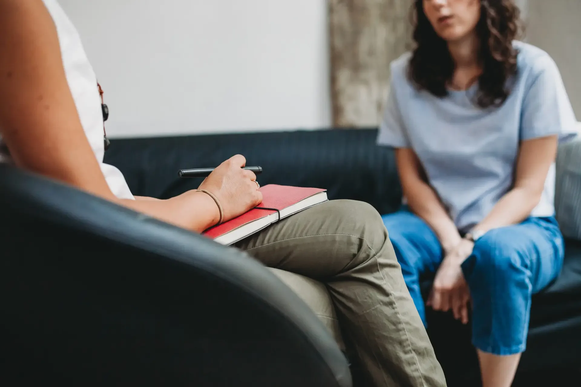 A woman in a trauma therapy session
